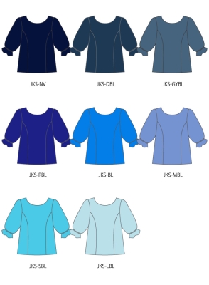 Kids Custom Half-sleeve Blouse with Shantung / JC149-solid