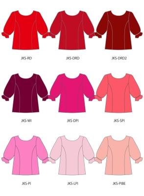 Kids Custom Half-sleeve Blouse with Shantung / JC149-solid