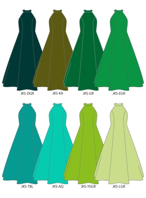 Kids Custom American Armhole long dress with Shantung / JC151-solid