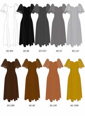 Kids Custom Frill Sleeve Long Dress / JCp23-solid