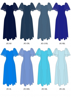 Kids Custom Frill Sleeve Long Dress / JCp23-solid
