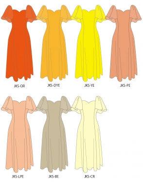Kids Custom Frill Sleeve Long Dress / JCp23-solid
