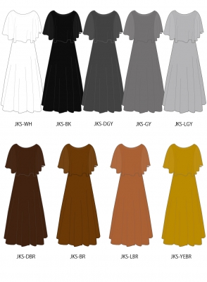 Kids Custom Cape Long Dress / JCp25-solid