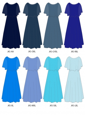 Kids Custom Cape Long Dress / JCp25-solid