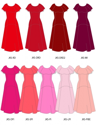Kids Custom ruffled collar Long Dress / JCp28-solid