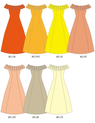 Kids Long Off Shoulder Dress / JCp43-solid