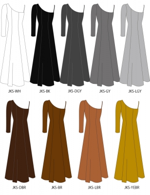 Kids Custom One Shoulder Long sleeve Dress / JCp72-solid