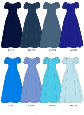 Kids Custom Puff Sleeve Long Dress / JCp75-solid