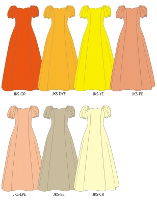 Kids Custom Puff Sleeve Long Dress / JCp75-solid