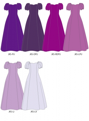Kids Custom Puff Sleeve Long Dress / JCp75-solid