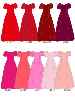 Kids Custom Puff Sleeve Long Dress / JCp75-solid