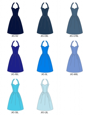 Custom Midi Halterneck Dress  / JC57-solid