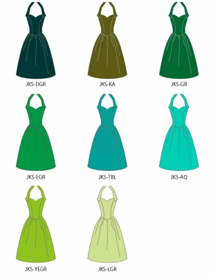 Custom Midi Halterneck Dress  / JC57-solid