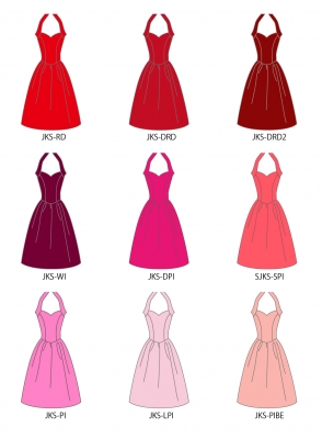 Custom Midi Halterneck Dress  / JC57-solid