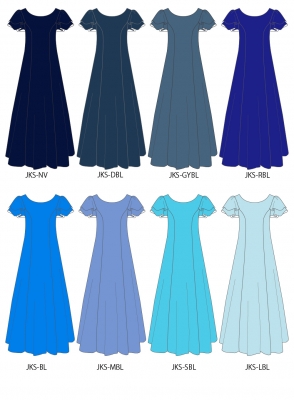 Kids Custom Double Flare Sleeves Long Dress / JCp84-solid