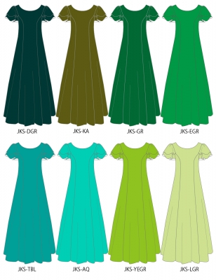 Kids Custom Double Flare Sleeves Long Dress / JCp84-solid