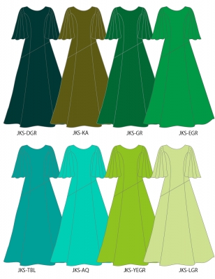 Custom Half Sleeve Long Dress / JC78-solid