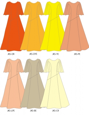 Custom Half Sleeve Long Dress / JC78-solid