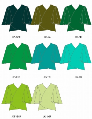 Custom Wrap Blouse with Koshibo / JC80-solid