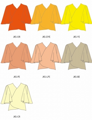 Custom Wrap Blouse with Koshibo / JC80-solid