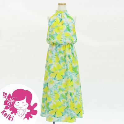Hula Kids Koshibo Long Dress with Hawaiian Flower Print / Luxury Collection / Jp229-3