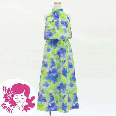 Hula Kids Koshibo Long Dress with Hawaiian Flower Print / Luxury Collection / Jp229-4