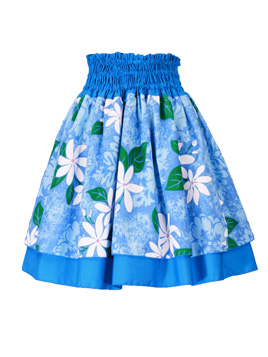 Hula Kids Double & Reversible Pau Skirt / Blue / Gp10