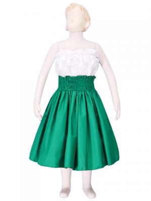 Hula Kids Double & Reversible Pau Skirt / Green / Gp14