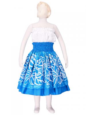 Hula Kids Double & Reversible Pau Skirt / Blue / Gp15