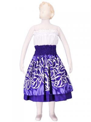 Hula Kids Double & Reversible Pau Skirt / Egg Plant / Gp16