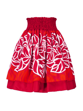 Hula Kids Double & Reversible Pau Skirt / Red / Gp17