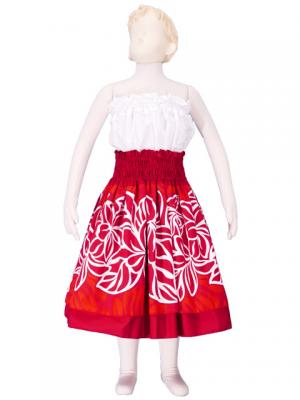 Hula Kids Double & Reversible Pau Skirt / Red / Gp17