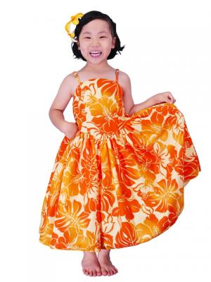 Hula Kids Midi Dress Keiki / Orange / Gp19or