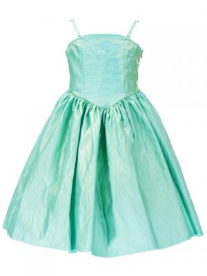 Hula Kids Shantung Dress with Lehua Embroidery / Green / Gp2g