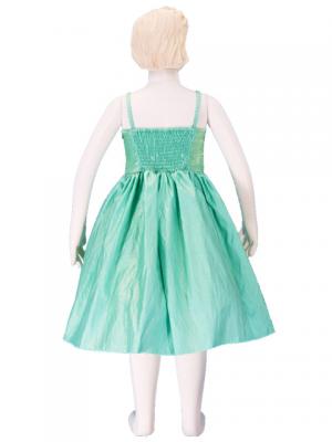 Hula Kids Shantung Dress with Lehua Embroidery / Green / Gp2g