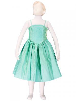 Hula Kids Shantung Dress with Lehua Embroidery / Green / Gp2g