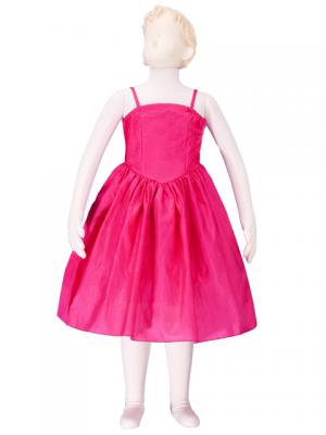 Hula Kids Shantung Dress with Lehua Embroidery / Pink / Gp2pi