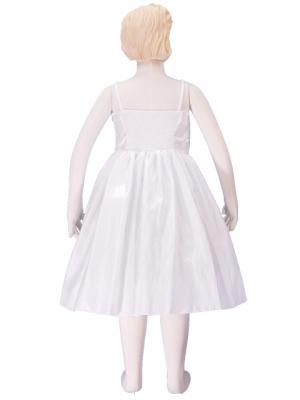 Hula Kids Shantung Dress with Lehua Embroidery / White / Gp2w