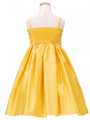 Hula Kids Shantung Dress with Lehua Embroidery / Yellow / Gp2y