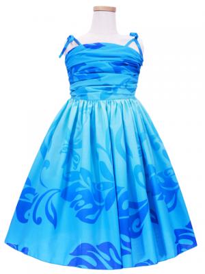 Hula Kids Midi Drape Keiki Dress / Blue / Gp32bl