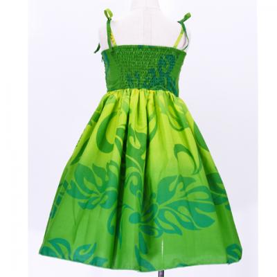 Hula Kids Midi Drape Keiki Dress / Green / Gp32gr