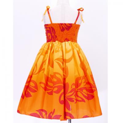 Hula Kids Midi Drape Keiki Dress / Orange / Gp32or