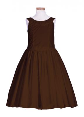 Hula Kids Midi Keiki Dress / Solid Brown / Gp34br