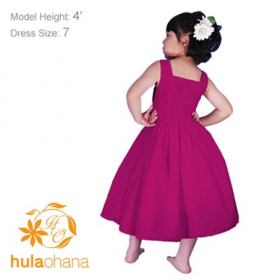 Hula Kids Midi Keiki Dress / Solid Deep Rose / Gp34dr