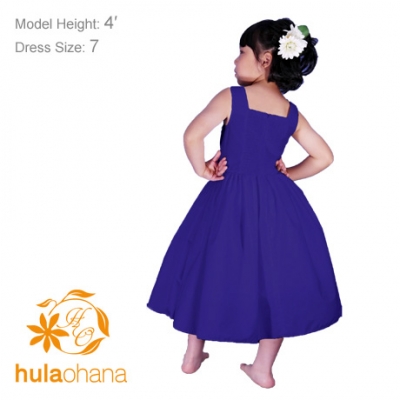 Hula Kids Midi Keiki Dress / Solid Egg Plant / Gp34ep