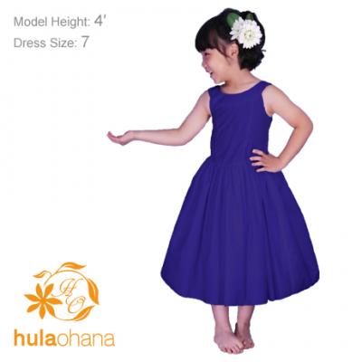 Hula Kids Midi Keiki Dress / Solid Egg Plant / Gp34ep