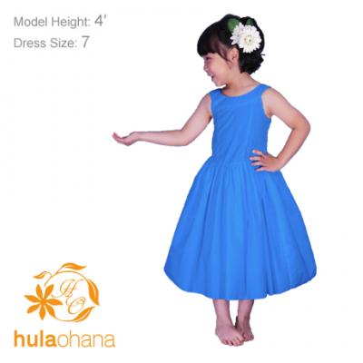 Hula Kids Midi Keiki Dress / Solid Light Blue / Gp34lbl