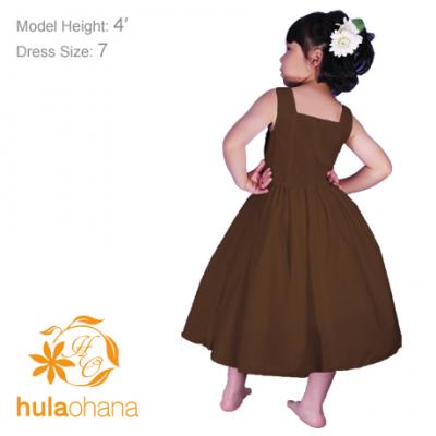 Hula Kids Midi Keiki Dress / Solid Brown / Gp34br