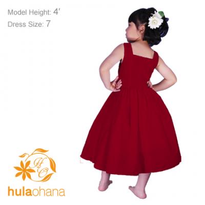 Hula Kids Midi Keiki Dress / Solid Red  / Gp34rd