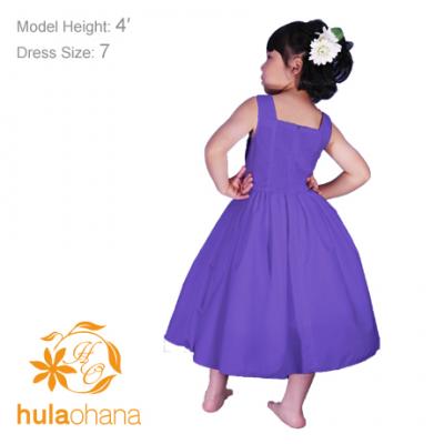 Hula Kids Midi Keiki Dress / Solid Violet  / Gp34v